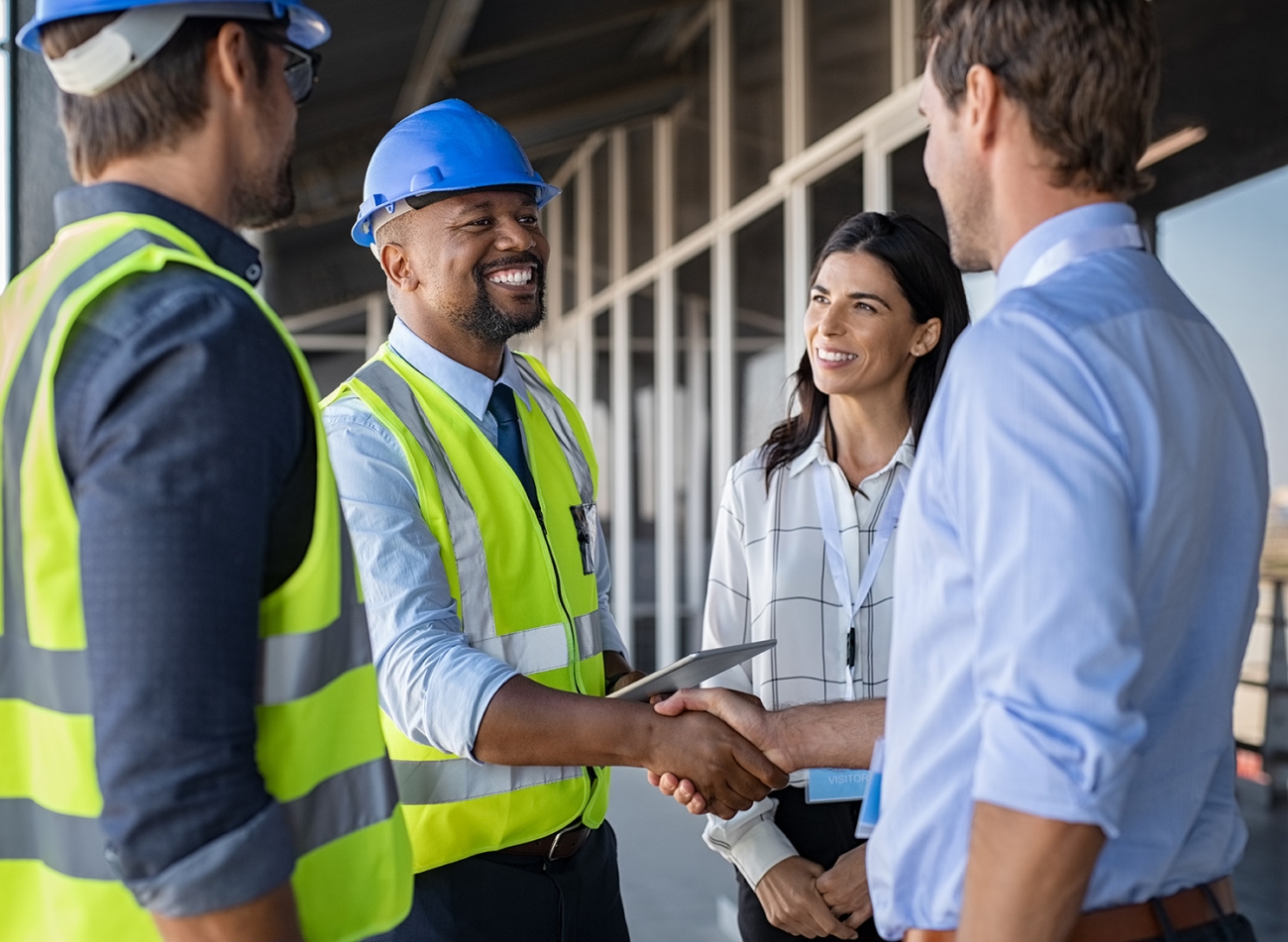 meeting with construction worker